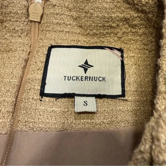 Tuckernuck Jackie Tweed Shift Dress Croissant Tan Preppy Womens Small - Picture 4 of 16
